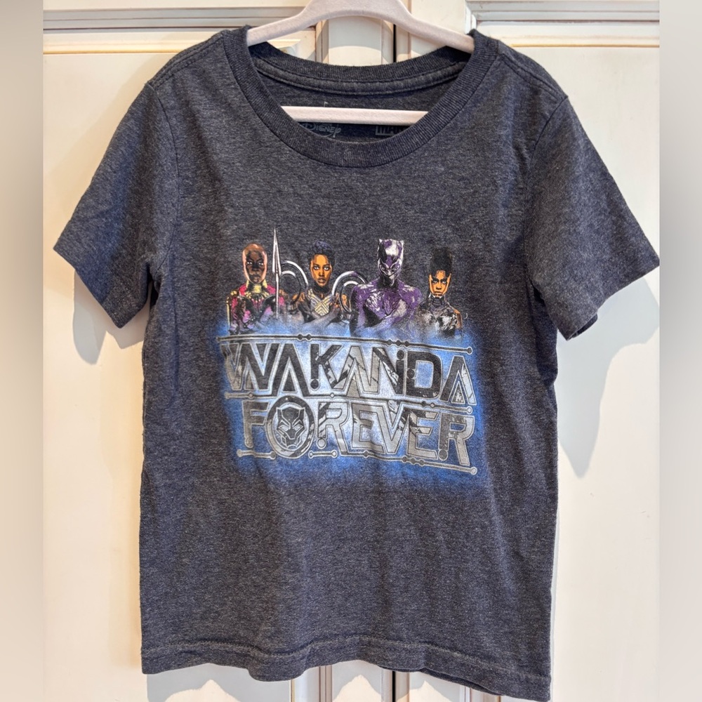 Disney Marvel Black Panther Wakanda Forever Charcoal Short Sleeve Tee  XXS